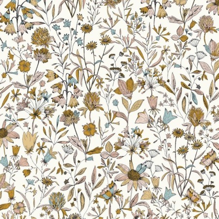 Papel pintado botánico Jardin de Giverny con diseño de hojas elegantes.