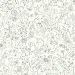 Papel pintado botánico Jardin de Giverny con diseño de hojas elegantes.