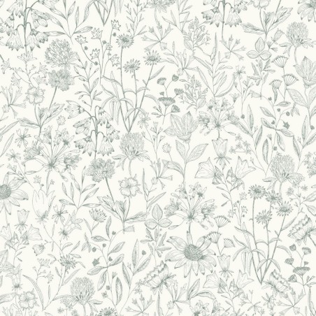 Papel pintado botánico Jardin de Giverny con diseño de hojas elegantes.