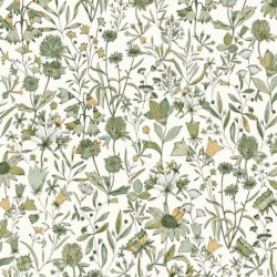 Papel pintado botánico Jardin de Giverny con diseño de hojas elegantes.