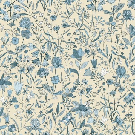 Papel pintado botánico Jardin de Giverny con diseño de hojas elegantes.