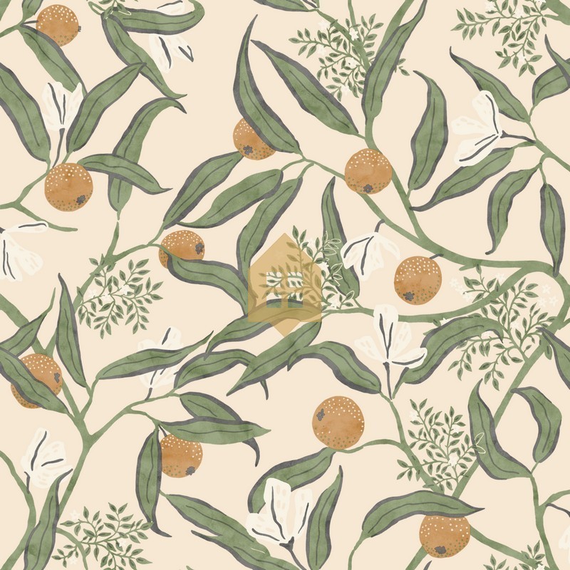 Papel pintado decorativo Eurydice de Caselio en una pared de cocina.