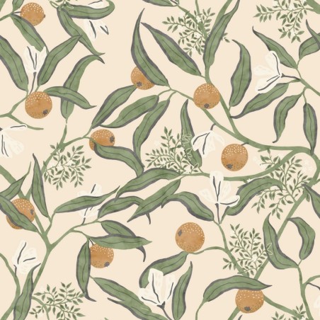 Papel pintado decorativo Eurydice de Caselio en una pared de cocina.