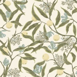 Papel pintado decorativo Eurydice de Caselio en una pared de cocina.