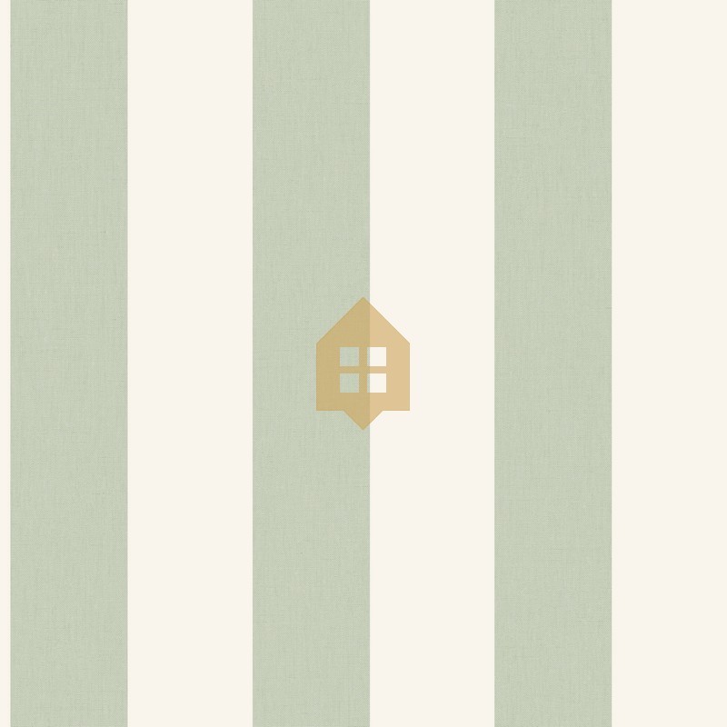 Papel pintado de rayas verticales Linen Lines en una pared de cocina.