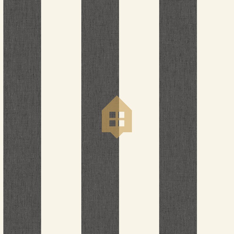 Papel pintado de rayas verticales Linen Lines en una pared de cocina.