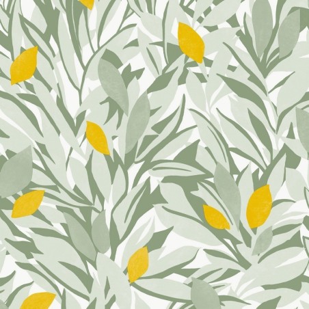 Papel pintado con diseño botánico Cassis de Caselio para tu cocina.