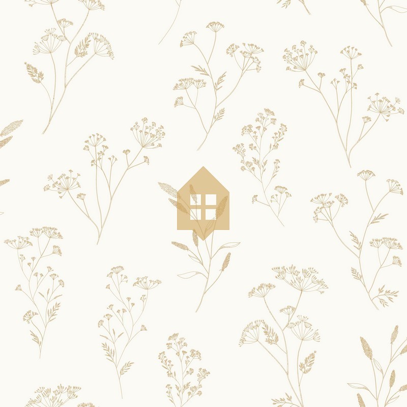 Papel pintado con diseño de espigas Little Graminea para la cocina.