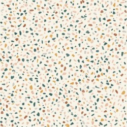 Papel pintado efecto terrazo Granito para una cocina moderna.