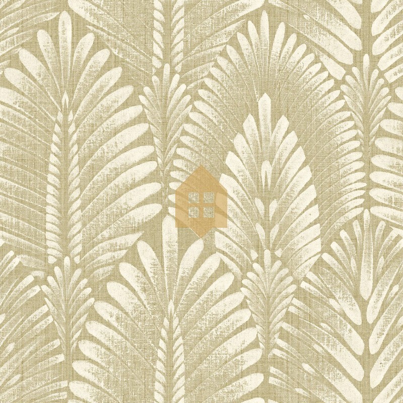 Papel pintado con diseño de palmitos Alisio de Casamance.