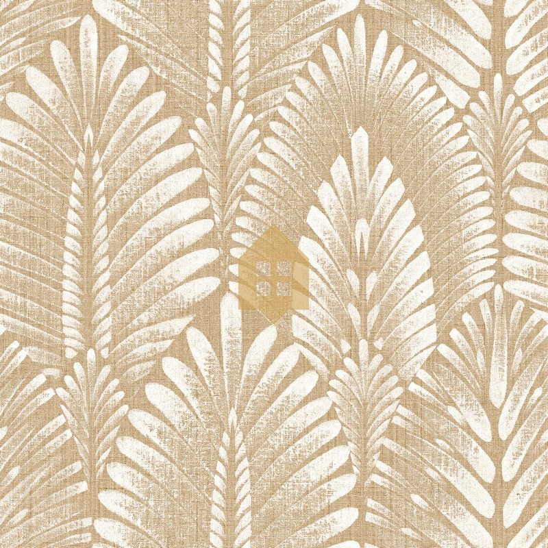 Papel pintado con diseño de palmitos Alisio de Casamance.