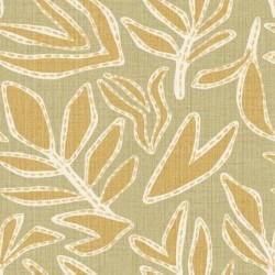 Papel pintado botánico Lanzea con efecto bordado de Casamance.