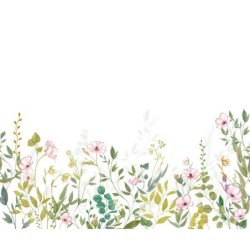 Papel pintado floral estilo acuarela Eclosion Printaniere de Casadeco.
