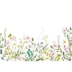 Papel pintado floral estilo acuarela Eclosion Printaniere de Casadeco.
