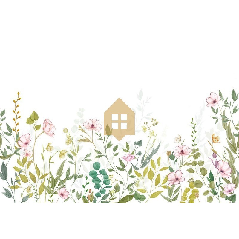 Papel pintado floral estilo acuarela Eclosion Printaniere de Casadeco.