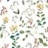 Papel pintado botánico con diseño de madreselva Chevrefeuille Sauvage de Casadeco.