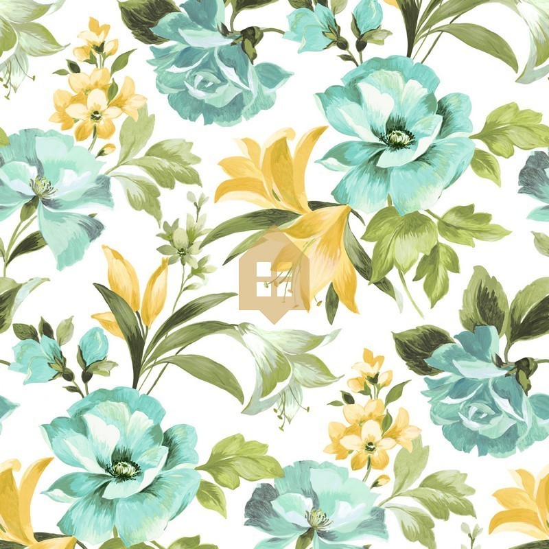 Papel pintado floral vibrante Bouquet D'Ete de Casadeco.