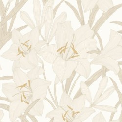 Papel pintado floral gráfico Clair de Lys de Casadeco.