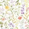Papel pintado floral estilo acuarela Fleurs des Champs de Casadeco.