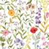 Papel pintado floral estilo acuarela Fleurs des Champs de Casadeco.