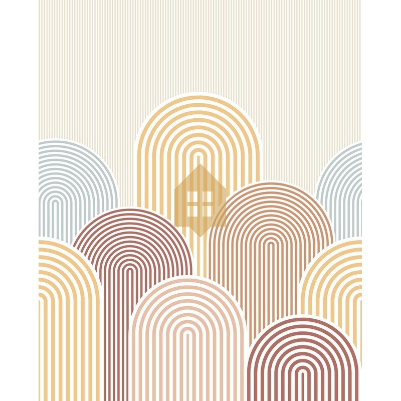 Mural geométrico con arcos y líneas Arched Line de Caselio.