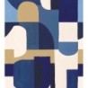 Fotomural Solena de Caselio Blue Shades: diseño geométrico XXL en azul y tonos neutros con textura de efecto pintura.