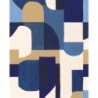 Fotomural Solena de Caselio Blue Shades: diseño geométrico XXL en azul y tonos neutros con textura de efecto pintura.