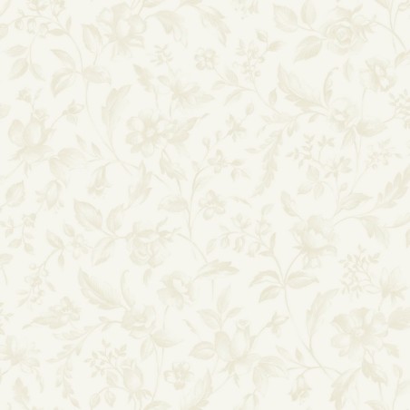 Papel pintado Pastelia de Caselio Blue Shades con estampado clásico de estilo Toile de Jouy en versión ligera y fondo blanco.
