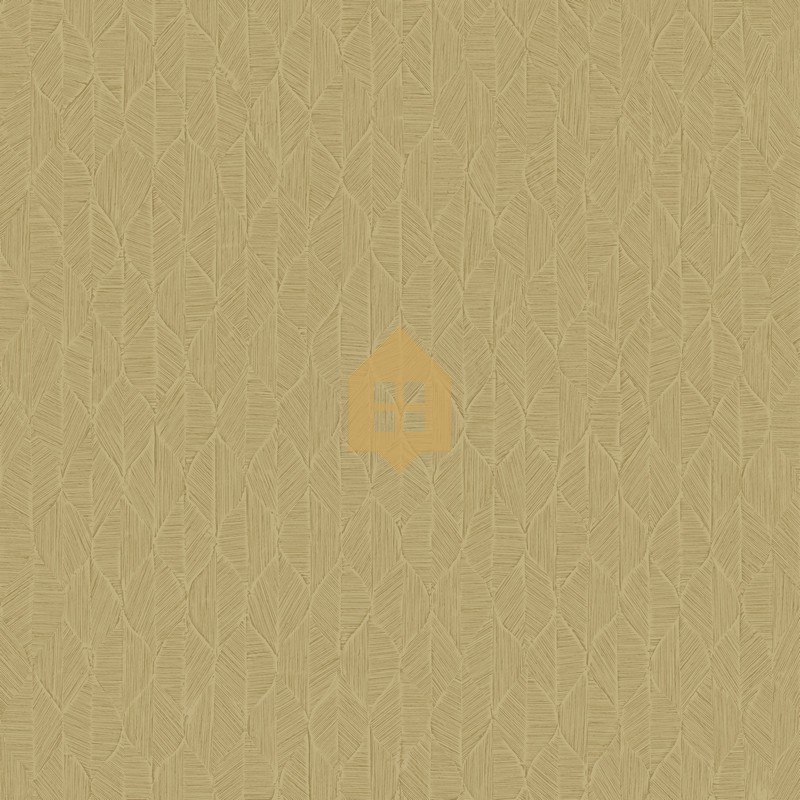 Papel pintado Tarrazu de Casadeco con patrón de pequeñas hojas tejidas y textura con relieve efecto vegetal.