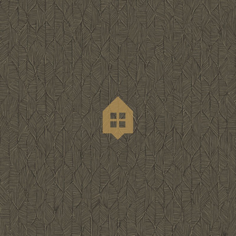 Papel pintado Tarrazu de Casadeco con patrón de pequeñas hojas tejidas y textura con relieve efecto vegetal.