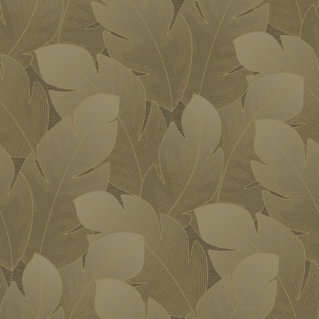 Papel pintado Yuto de Casadeco con diseño de grandes hojas estilizadas tipo pluma y efecto degradado sutil.