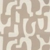 Papel pintado Seran de Casamance con diseño de formas orgánicas bordadas sobre textura de lino natural.
