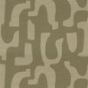Papel pintado Seran de Casamance con diseño de formas orgánicas bordadas sobre textura de lino natural.