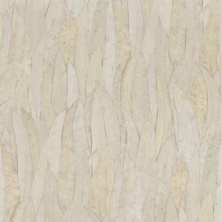Papel pintado Neluwa de Casamance con diseño detallado de hojas de eucalipto y textura que resalta las nervaduras vegetales.
