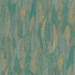 Papel pintado Neluwa de Casamance con diseño detallado de hojas de eucalipto y textura que resalta las nervaduras vegetales.