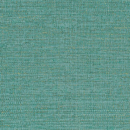 Papel pintado Carioca de Casamance con textura de paja trenzada de gran relieve y acabado en color sólido vibrante.