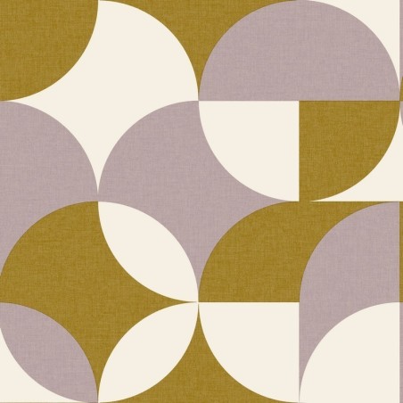 Papel pintado Charly de la colección Twist de Caselio con patrón geométrico repetitivo de estilo retro contemporáneo.
