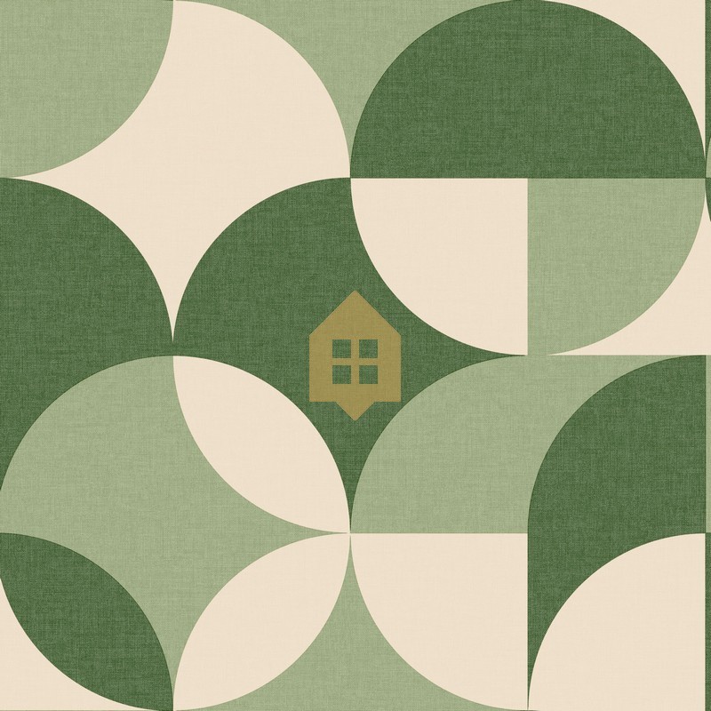 Papel pintado Charly de la colección Twist de Caselio con patrón geométrico repetitivo de estilo retro contemporáneo.