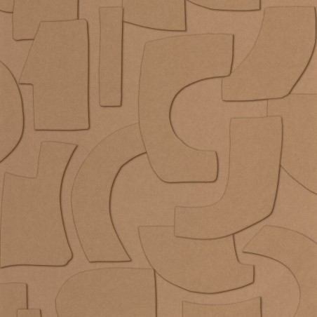 Papel pintado Volume de la colección Origine de Caselio con diseño geométrico de efecto relieve y profundidad visual.
