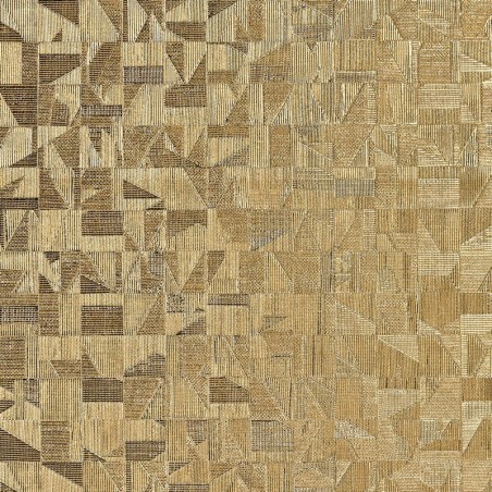 Revestimiento mural Veladero de Casamance con acabado metalizado sobre base de poliéster de lujo y textura mineral.