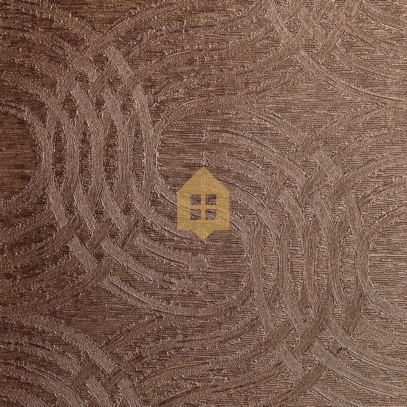 Papel pintado Auraria de Casamance con diseño de líneas curvas entrelazadas y detalles en sobreimpresión metálica de alta gama.