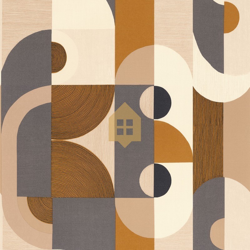 Papel pintado Vassily de la colección Mouvements de Casamance con diseño abstracto geométrico y textura de lienzo artístico.