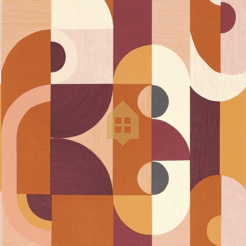 Papel pintado Vassily de la colección Mouvements de Casamance con diseño abstracto geométrico y textura de lienzo artístico.