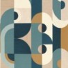 Papel pintado Vassily de la colección Mouvements de Casamance con diseño abstracto geométrico y textura de lienzo artístico.