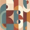 Papel pintado Vassily de la colección Mouvements de Casamance con diseño abstracto geométrico y textura de lienzo artístico.