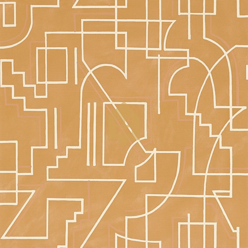 Papel pintado Alexander de la colección Mouvements de Casamance con diseño de líneas cinéticas y textura efecto cal mate.