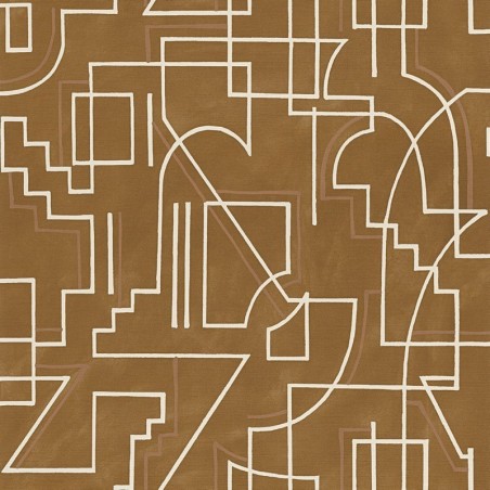 Papel pintado Alexander de la colección Mouvements de Casamance con diseño de líneas cinéticas y textura efecto cal mate.