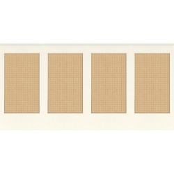 Papel pintado tipo zócalo Canework Base de Caselio con relieve que imita el trenzado de rejilla de caña o cannage tradicional.