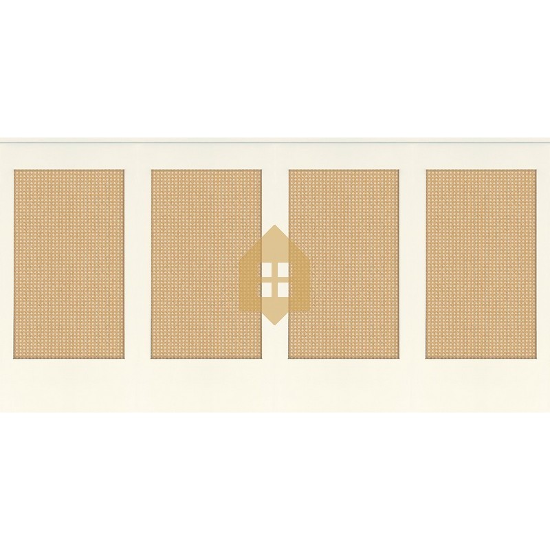 Papel pintado tipo zócalo Canework Base de Caselio con relieve que imita el trenzado de rejilla de caña o cannage tradicional.