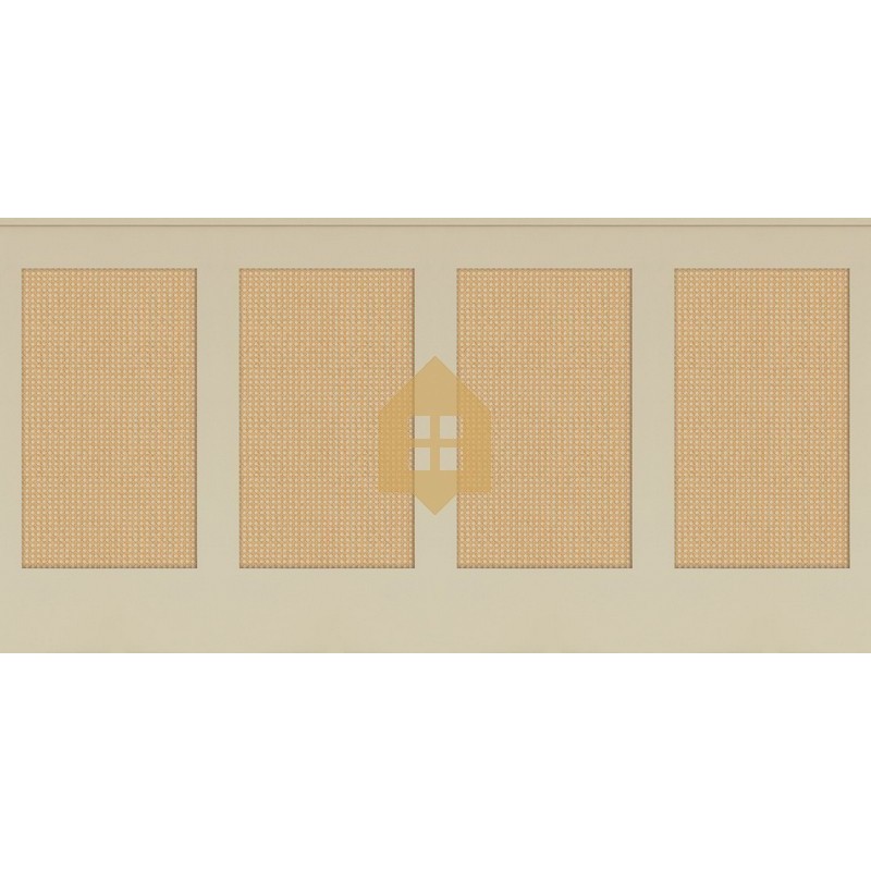 Papel pintado tipo zócalo Canework Base de Caselio con relieve que imita el trenzado de rejilla de caña o cannage tradicional.